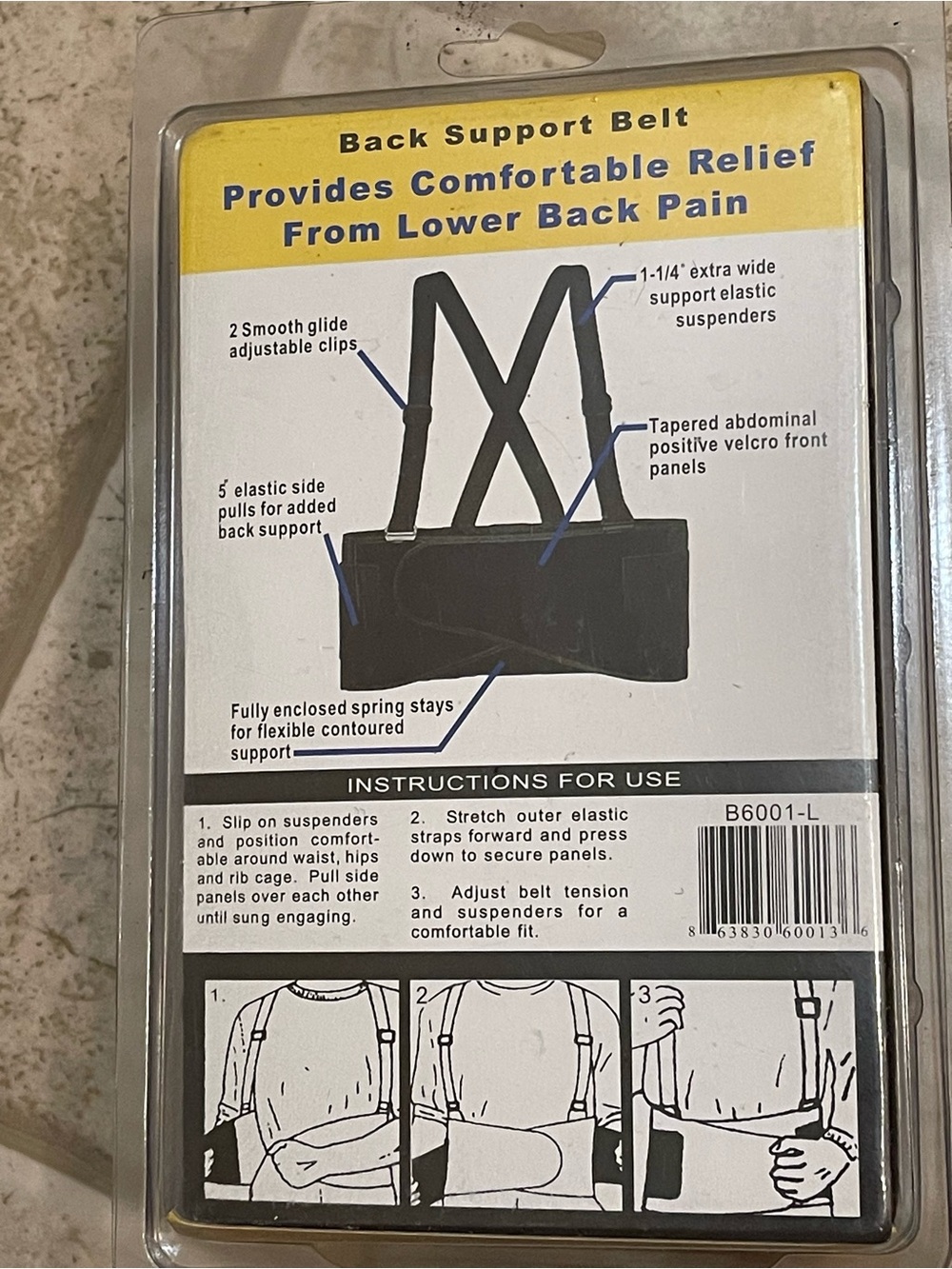 ProLine Back Support Belt - Black (Large) - Picture 2 of 2